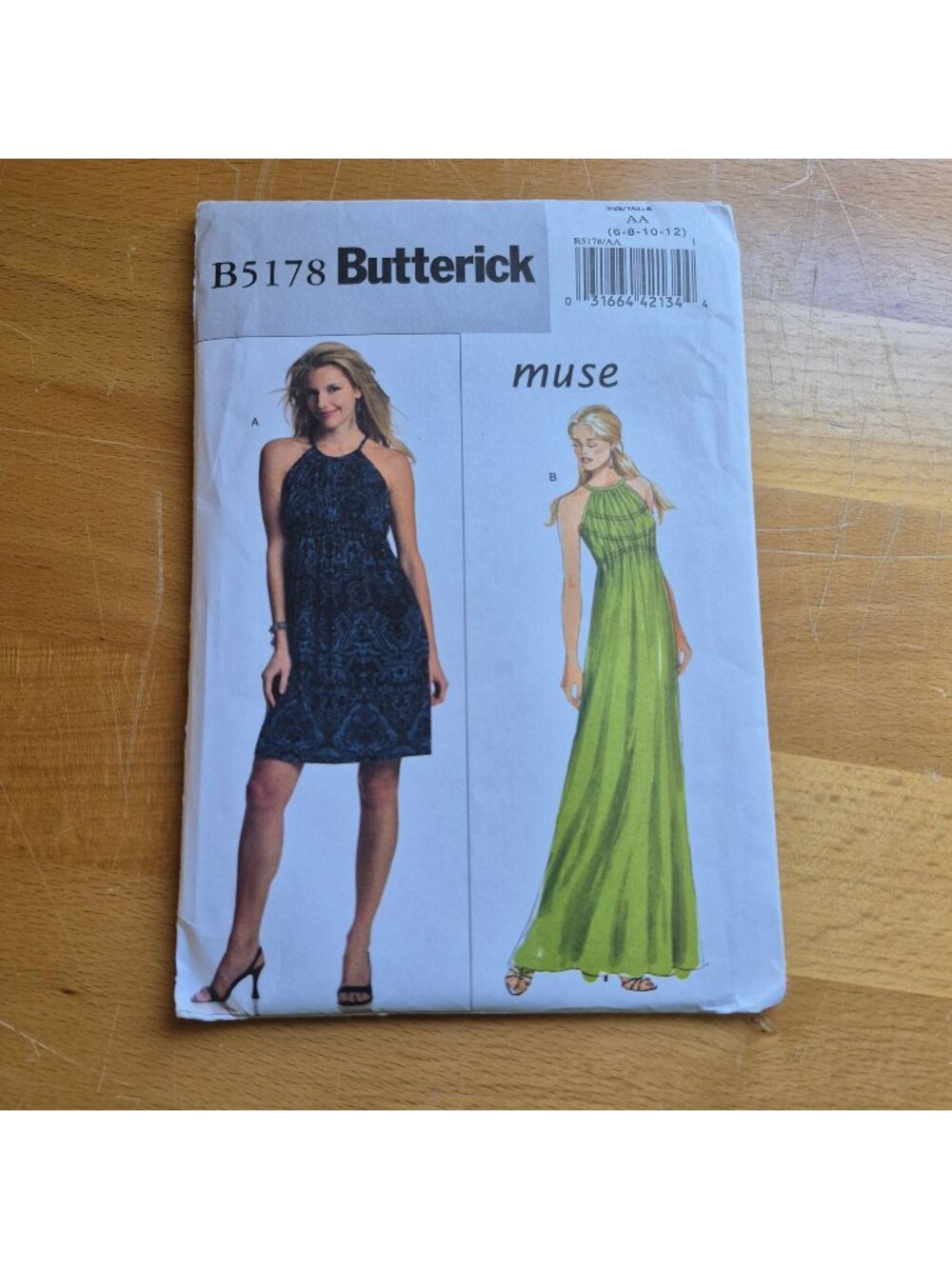 Butterick B5178 Sewing Pattern Misses Empire Waist Dresses Sizes 6-12